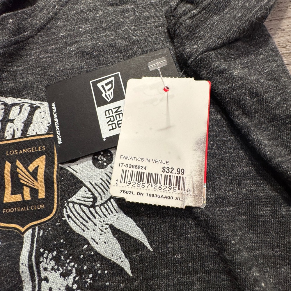 New Era LAFC Shirt Womens XL Gray Cotton Blend V-Neck MLS Soccer Fan Gameday Tee - Picture 2 of 7